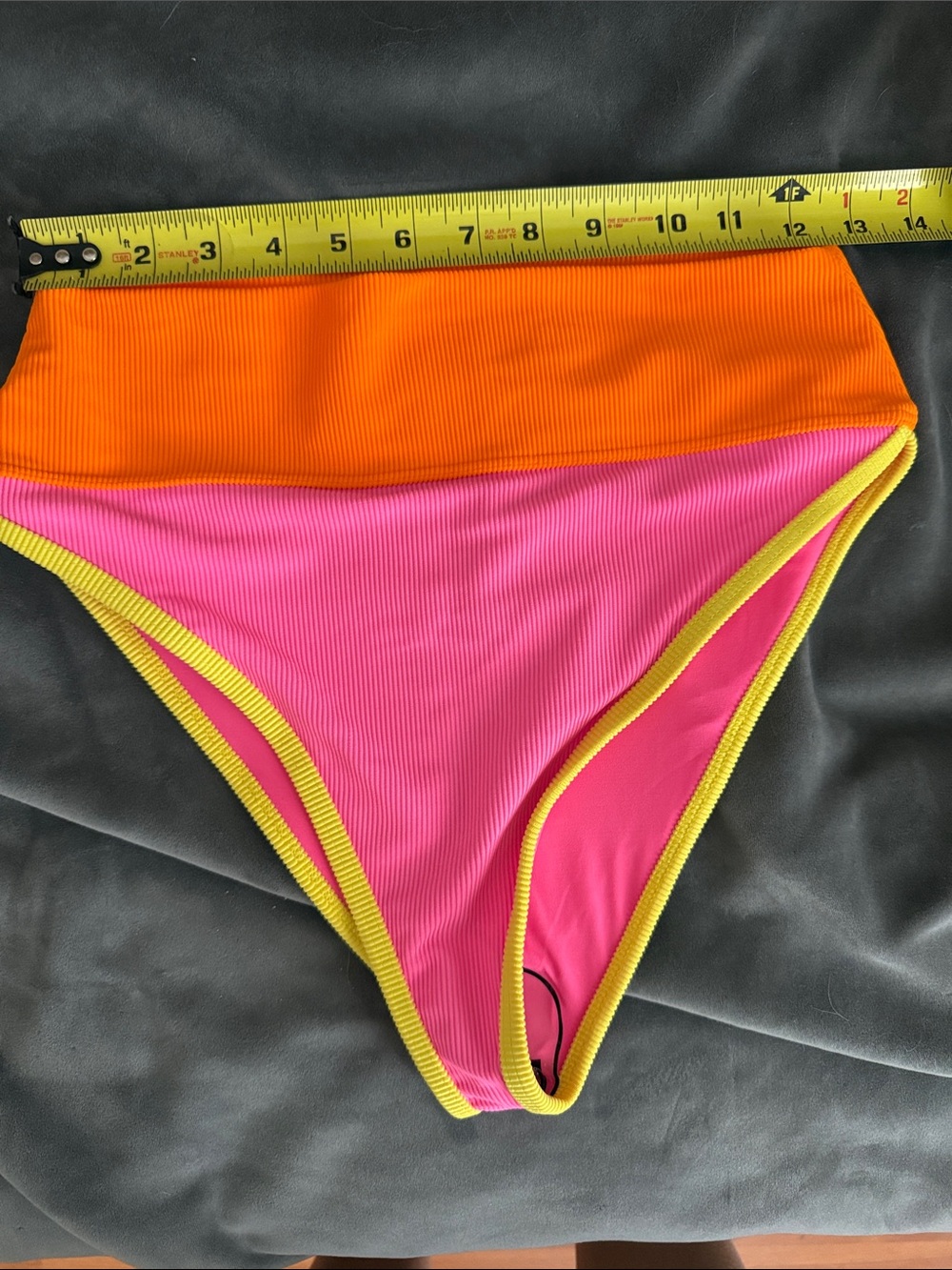 Beach Riot Pink, Orange & Yellow Colorblock Ribbed Bikini Set - Picture 6 of 7